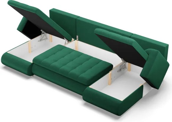 Sedacia súprava FORESTA ULL Kronos v tvare U fľaškovo zelená