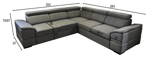 Univerzálna rohová rozkladacia sedacia súprava s úložným priestorom GRANADA tmavošedá