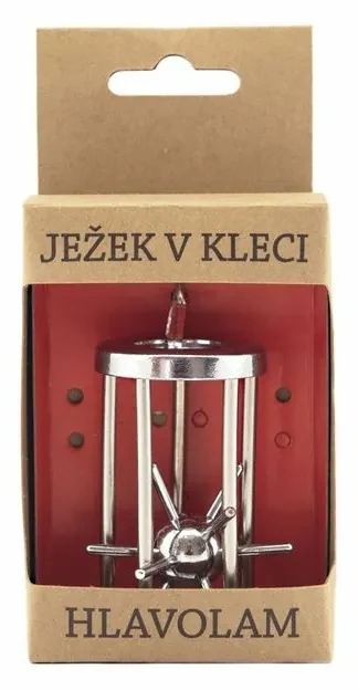 Hlavolam ježko v klietke kovový 4 x 7 cm
