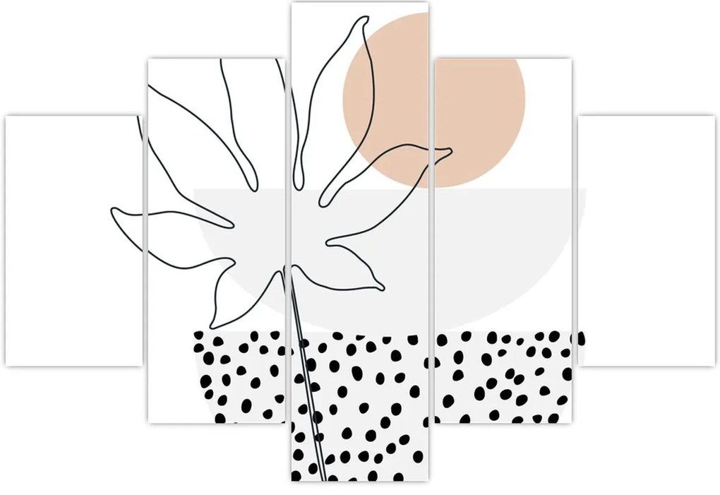 Obraz - Line art kvety N⁰3 (150x105 cm)