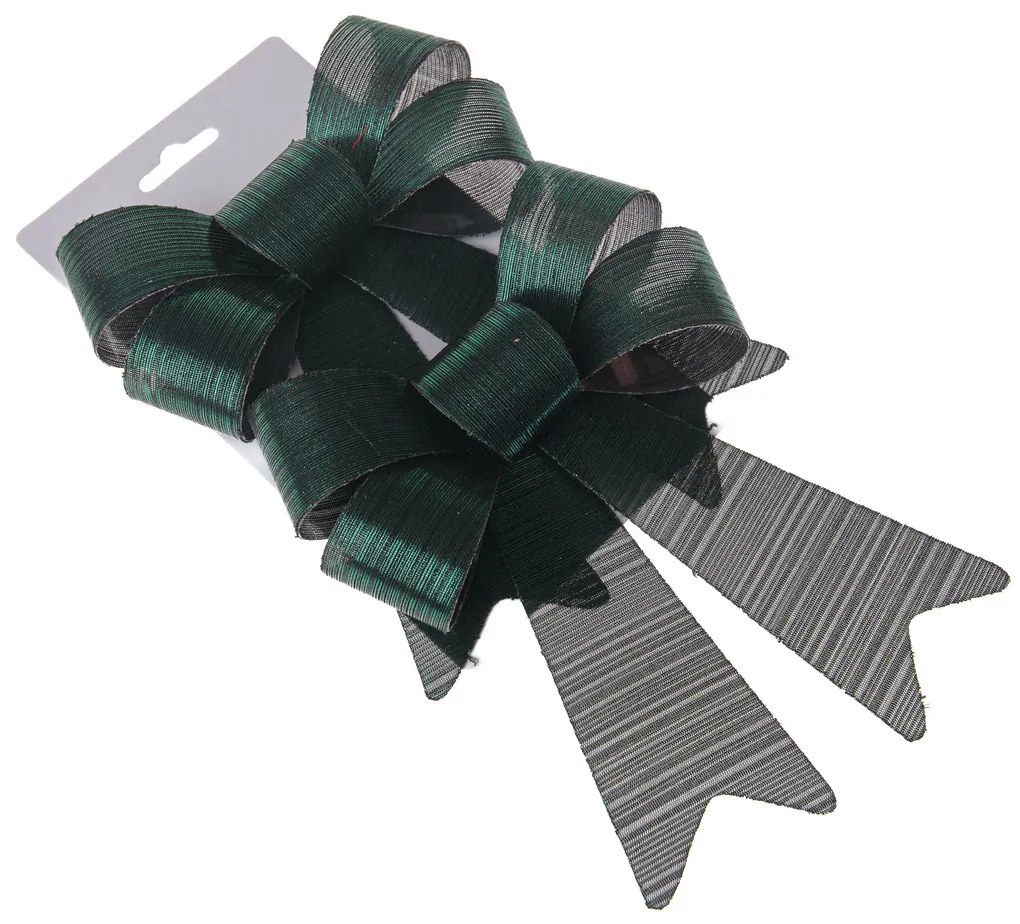 Set vianočných mašlí 14 x 20 cm, zelená, 2 ks, 14 cm