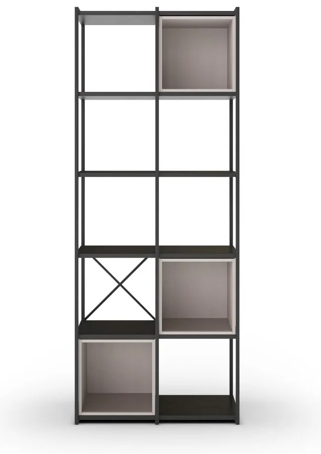 Čierno-krémová knižnica 71x179 cm Anya – Marckeric