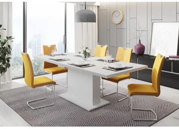 Rozkladací jedálenský stôl STRAP biely