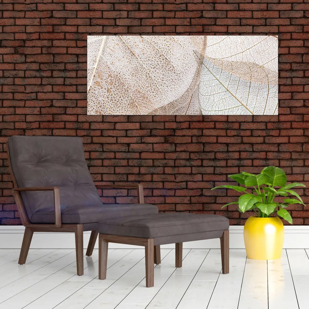 Obraz - Béžové listy (120x50 cm)