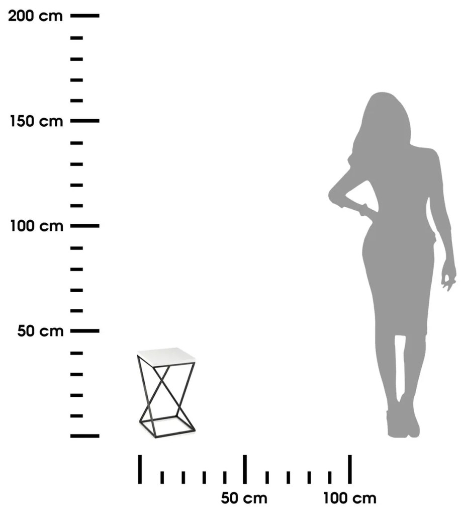 Kvetinový stojan LOFT III 40 cm čierny/biely