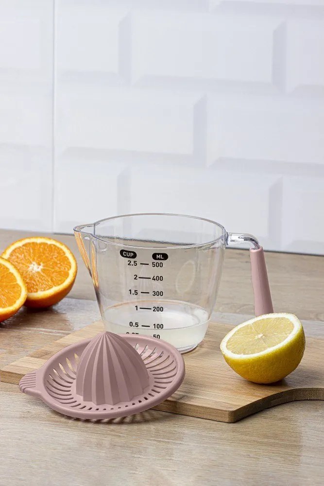 Plastový džbán s odmerkou a odšťavovačom 0,5 l ružová