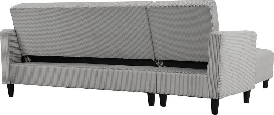 Svetlosivá menčestrová rozkladacia rohová pohovka Hartford – Støraa