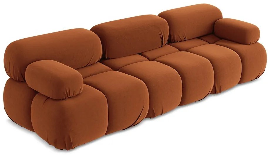 Oranžová zamatová pohovka 285 cm Lokua – Makamii