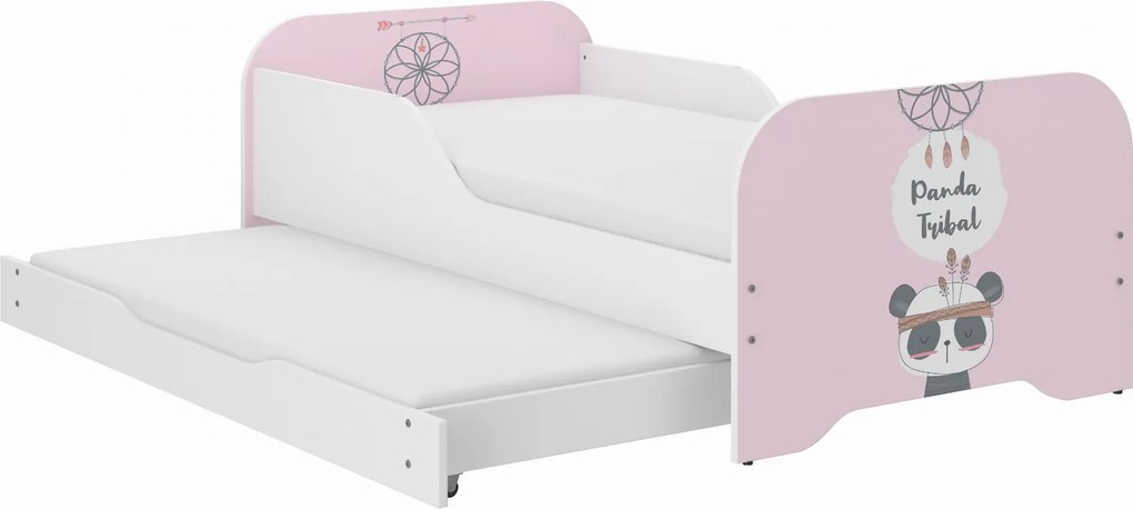 Wooden Toys Detská posteľ MIKI 160x80 PANDA s funkciou spania