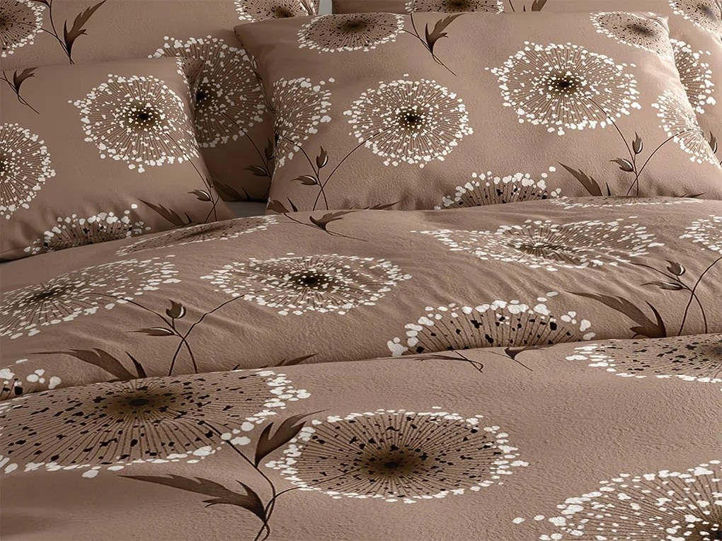 Sada 2ks mikroplyšových obliečok PAMPELINO svetlohnedé + plachta mikroplyš SOFT 180x200 cm biela, dvojlôžko