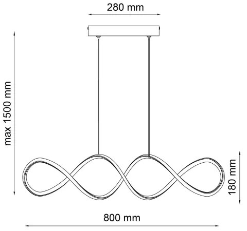 LED Luster na lanku INFINITO LED/34W/230V čierna
