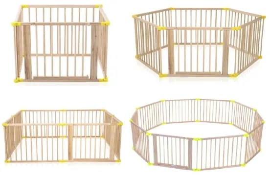 2Kids Toys - Detská drevená ohrádka XXL 210x210 cm béžová