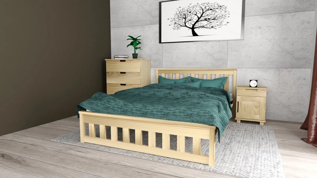 Posteľ MAICA 90 x 200 cm, borovica Rošt: S latkovým roštom, Matrac: Matrac DELUXE 10 cm