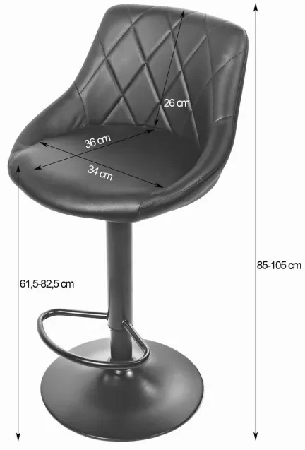 Set dvoch barových stoličiek KAST - ekokoža / čierne (čierna noha) 2ks
