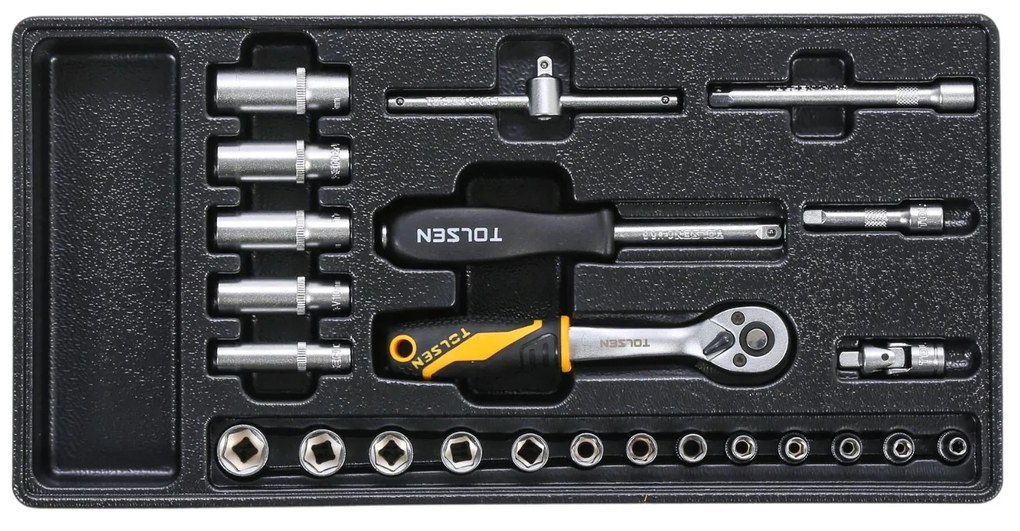 Tolsen Pojazdný dielenský vozík na náradie, vrátane 189 náradia, 7 zásuviek