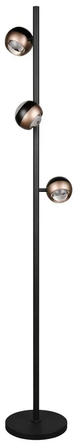 Čierna/v bronzovej farbe LED stojacia lampa (výška 150 cm) Orbit – Trio Select