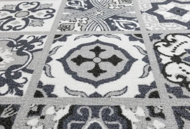 Protišmykový behúň Patchwork - sivý