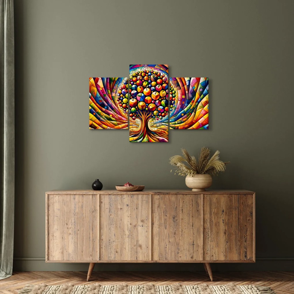 Obraz – Farebný strom s jablkami (90x60 cm)