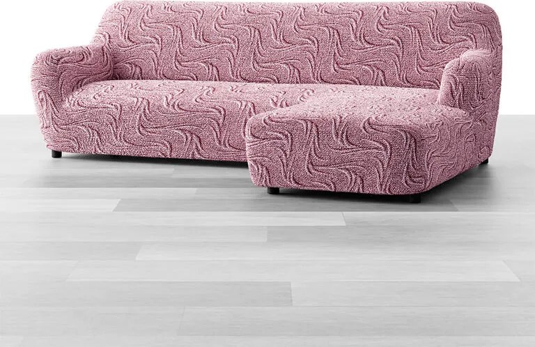 Bielastické poťahy BRILLANTE bordó sedačka s otomanom vpravo (š. 170 - 300 cm)