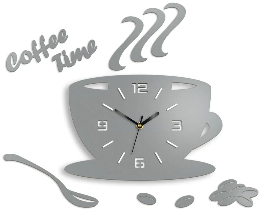 ModernClock Nástenné hodiny Coffee svetlo šedé