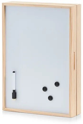 Zeller Present Skrinka na kľúče a nástenka 2v1, drevená, biela XL