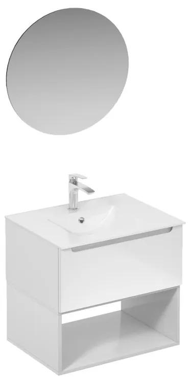 Kúpeľňová zostava s umývadlom vrátane umývadlovej batérie, vtoku a sifónu Naturel Stilla biela lesk KSETSTILLA009