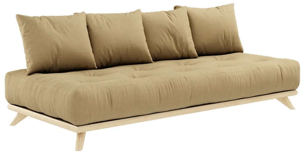 Variabilná pohovka Senza Clear lacquered/Wheat beige 85 × 200 × 90 cm