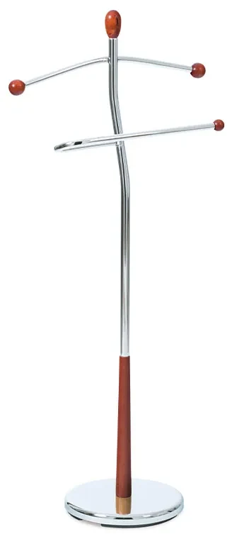 Autronic - Nemý sluha, výška 118 cm, masív kaučukovník, hnedé morenie, kov - chróm, nosnosť 5 kg - 82646 BR