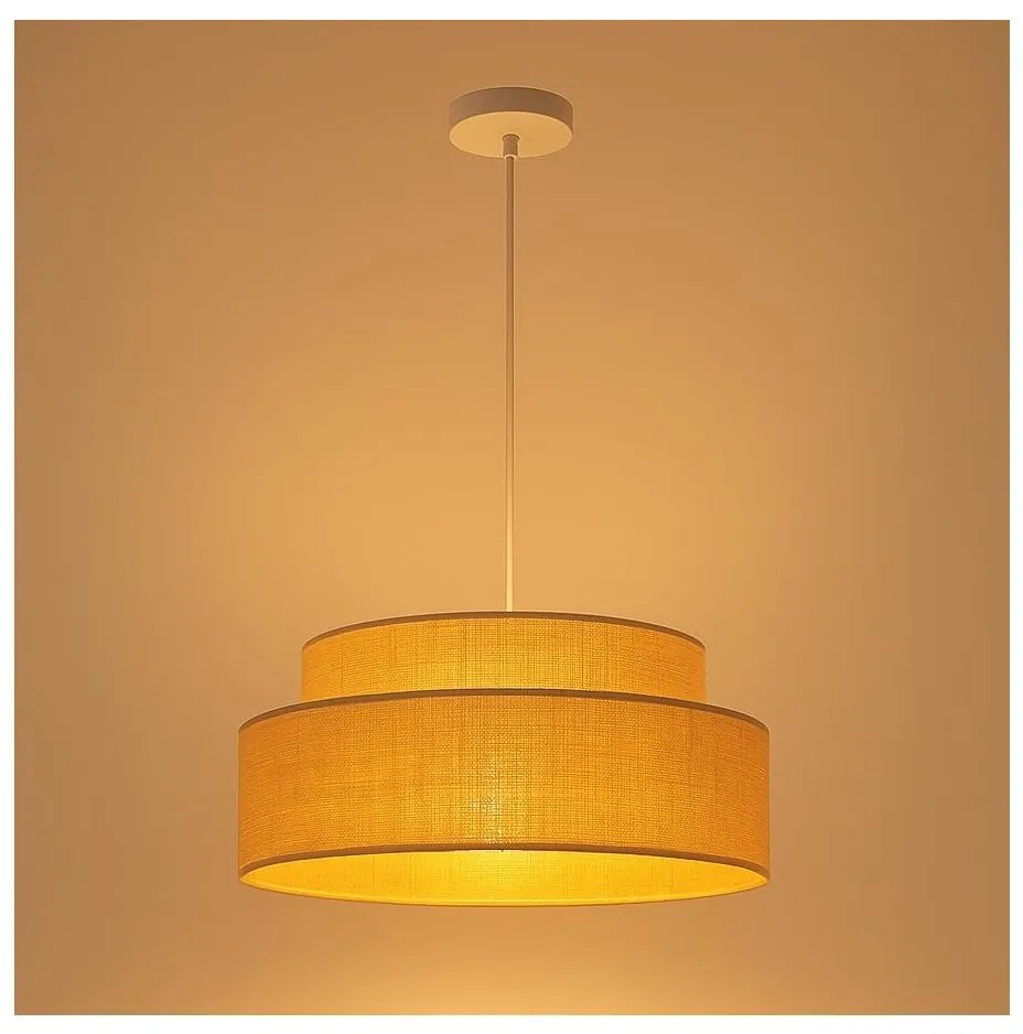 Luster na lanku BOHO 1xE27/60W/230V pr. 40 cm béžová