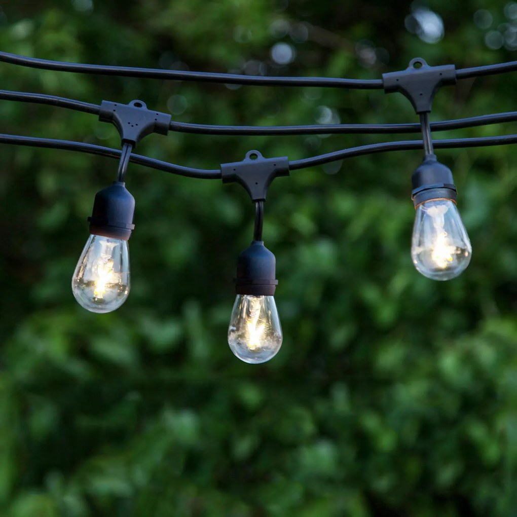 Bezdoteku LEDSolar 10 solárne reťaz s žiarovkami, 10x E27 LED žiarovky, IPRO, 6W, teplá farba