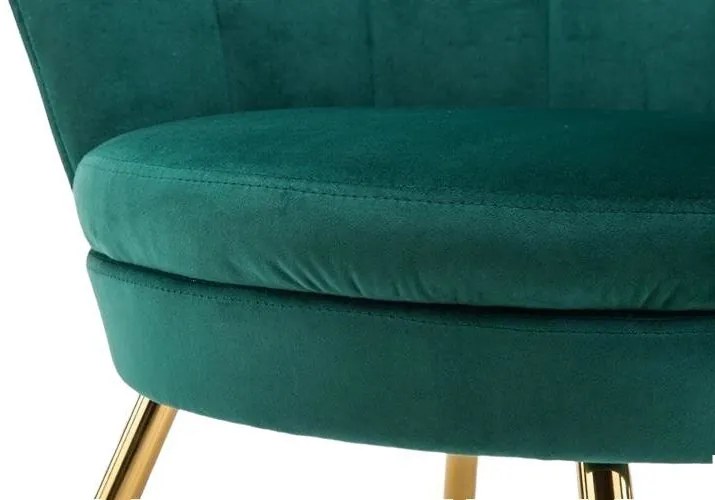 LuxuryForm DESIGN Kreslo FREY VELUR so zlatými nohami - zelené