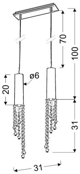LED Luster na lanku DUERO 2xLED/3W/230V