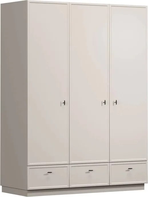 Šatníková skriňa Lorini 150 cm - kašmírová / čierne úchytky T