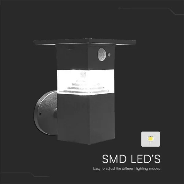 LED Solárne nástenné svietidlo so senzorom LED/2,5W/3,7V IP54 3000K 2200 mAh