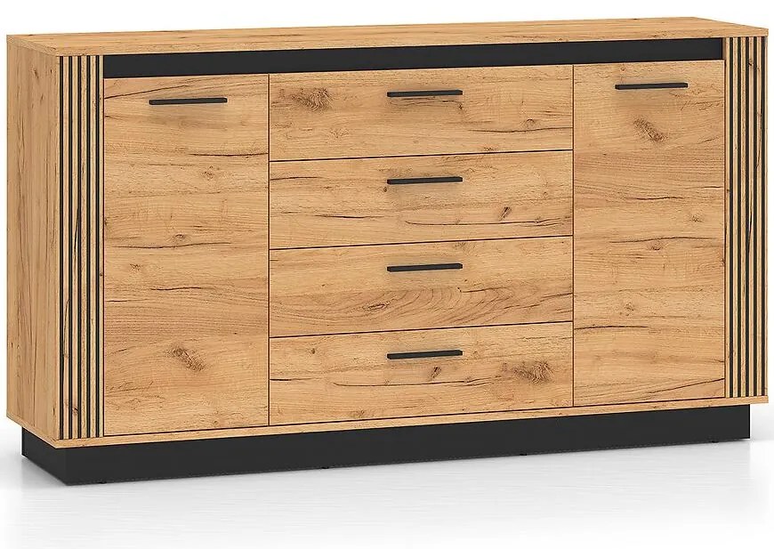 Komoda Urso 06 Dub Craft Zlatý/Čierna