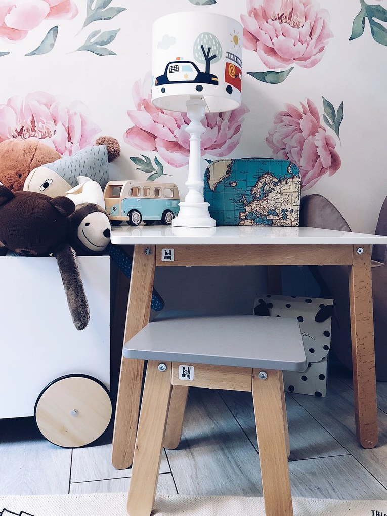Sivá detská stolička WOODY GREY