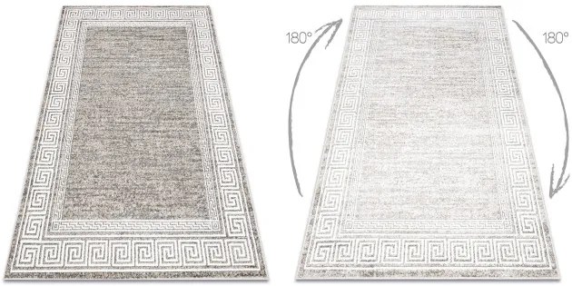 Koberec MATEO 8033/944 grécky, ramka - štrukturálny sivý / béžový