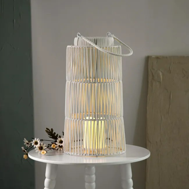 Lampáš MODERN HAMPTONS s LED sviečkou biely 741982