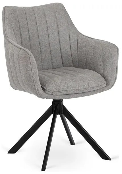 Otočná stolička do jedálne Sarna šedá štrukturovaná látka