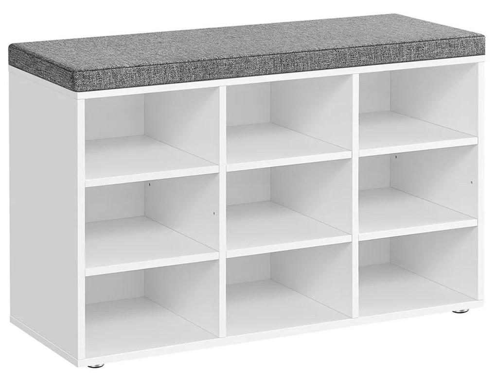 Botník so sedením - biely / sivý