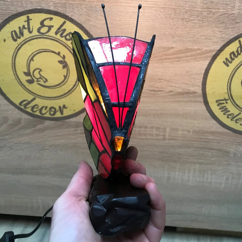 Dekoratívna lampa tiffany MOTÝĽ_R