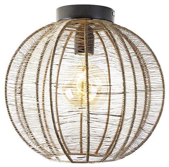 Priemyselné stropné svietidlo bronzové s čiernou - Dong