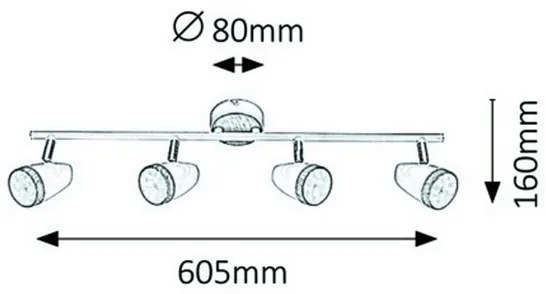 Rabalux 5567 - LED Bodové svietidlo KAREN 4xLED/4W/230V