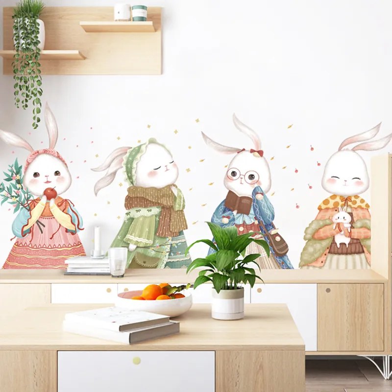 Samolepka na stenu "Zajačice" 54x137 cm
