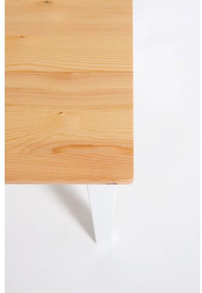 Borovicový rozkladací jedálenský stôl s bielou konštrukciou Bonami Essentials Brisbane, 120 (200) x 70 cm