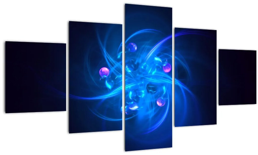 Moderný obraz modrej abstrakcie (125x70 cm), 40 ďalších rozmerov