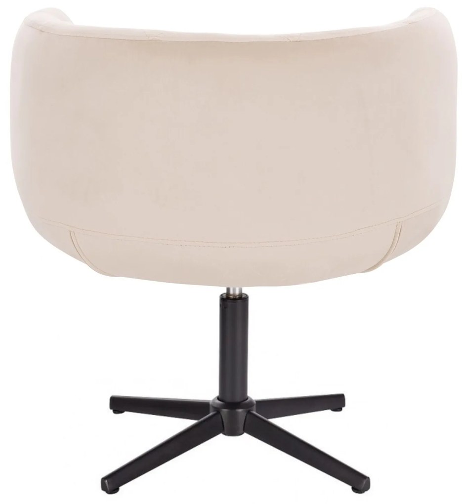 LuxuryForm DESIGN Kreslo MONTANA VELUR na čiernom kríži - krémové