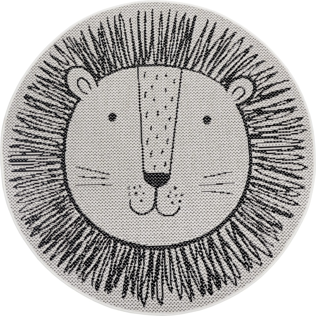 Hanse Home Collection koberce Dětský kusový koberec Flatweave Kids Rugs 104881Cream/Black - 160x160 (průměr) kruh cm
