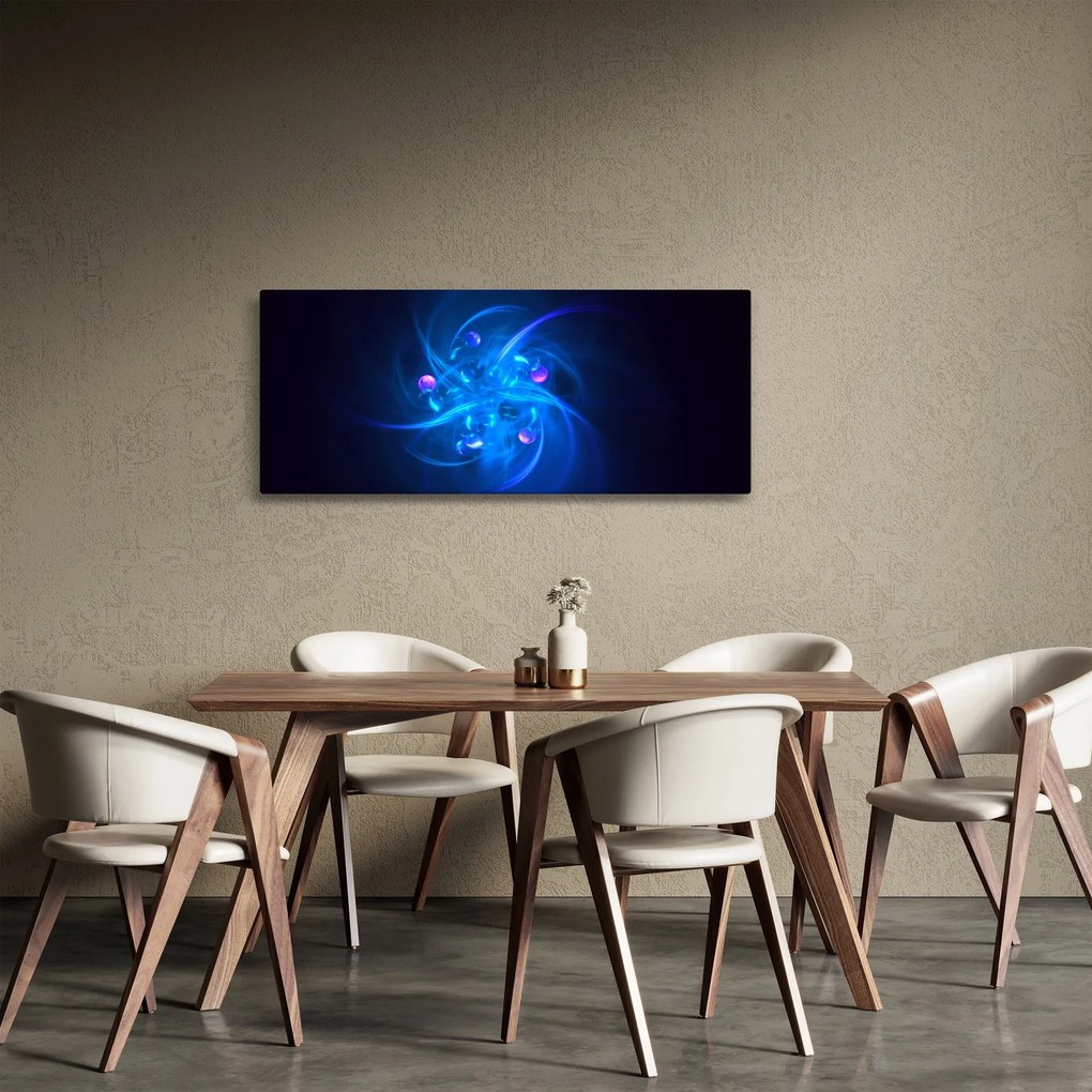 Moderný obraz modrej abstrakcie (120x50 cm)