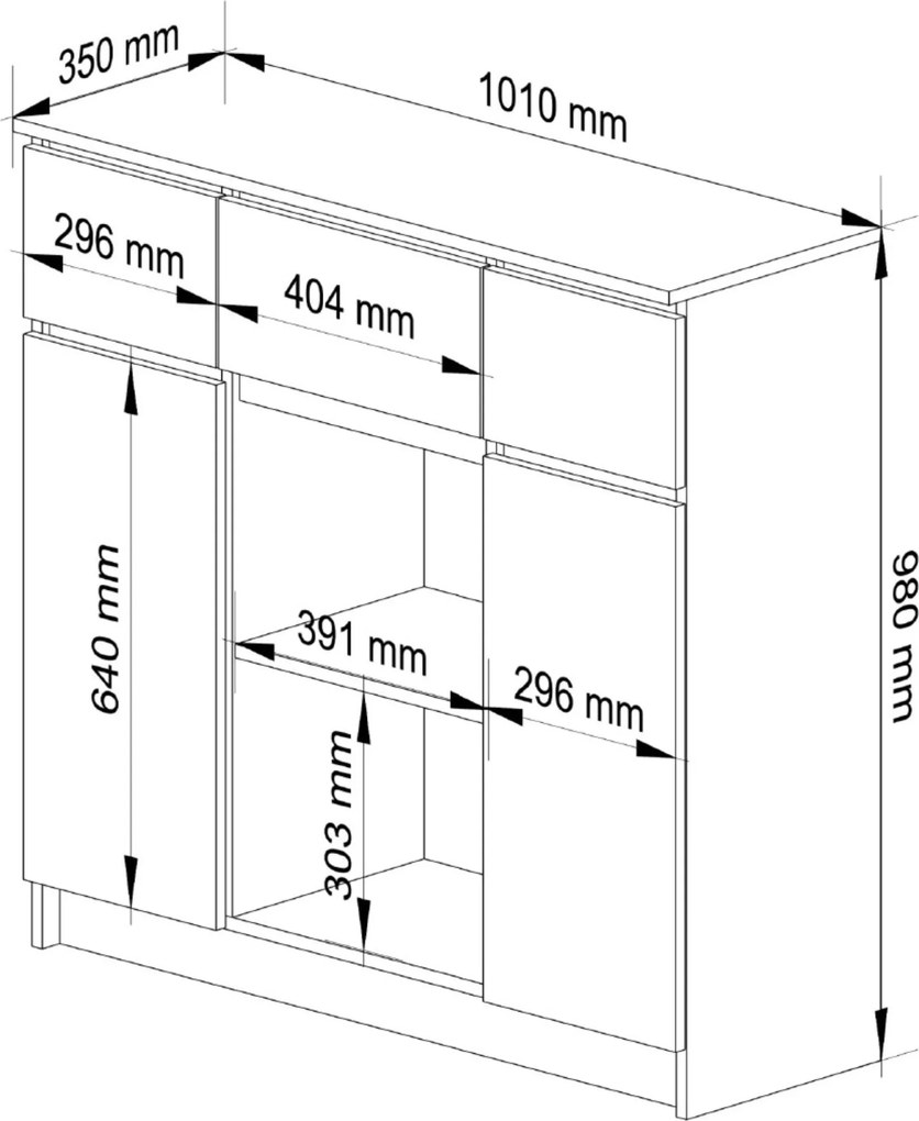 Komoda Baros 100 cm - výber z 7 prevedení